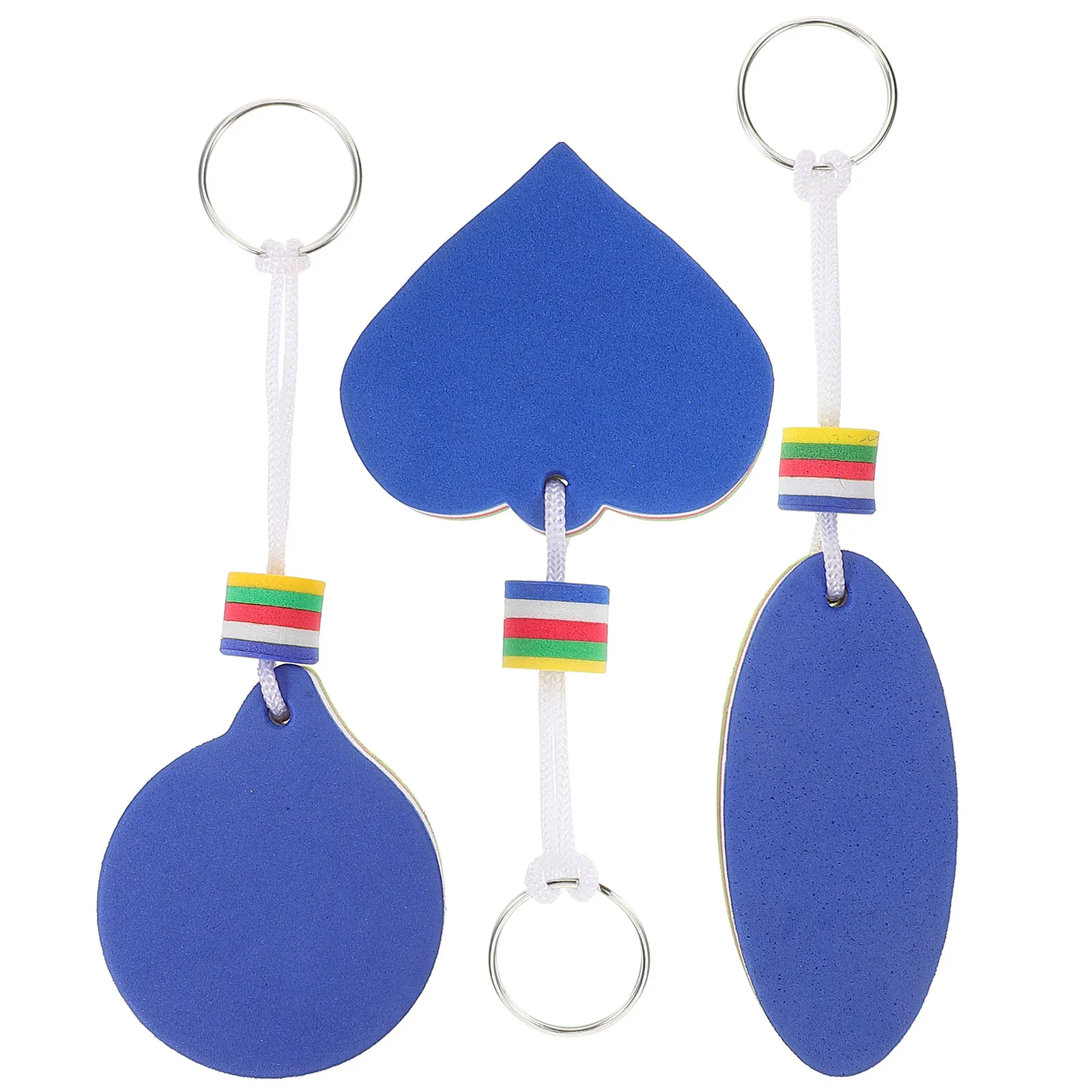 

3Pcs Floating Keychain Eva Material Bright Colors Oval Shape Water Sports Accessories Kayaking Boating Fishing Surfing Pendant