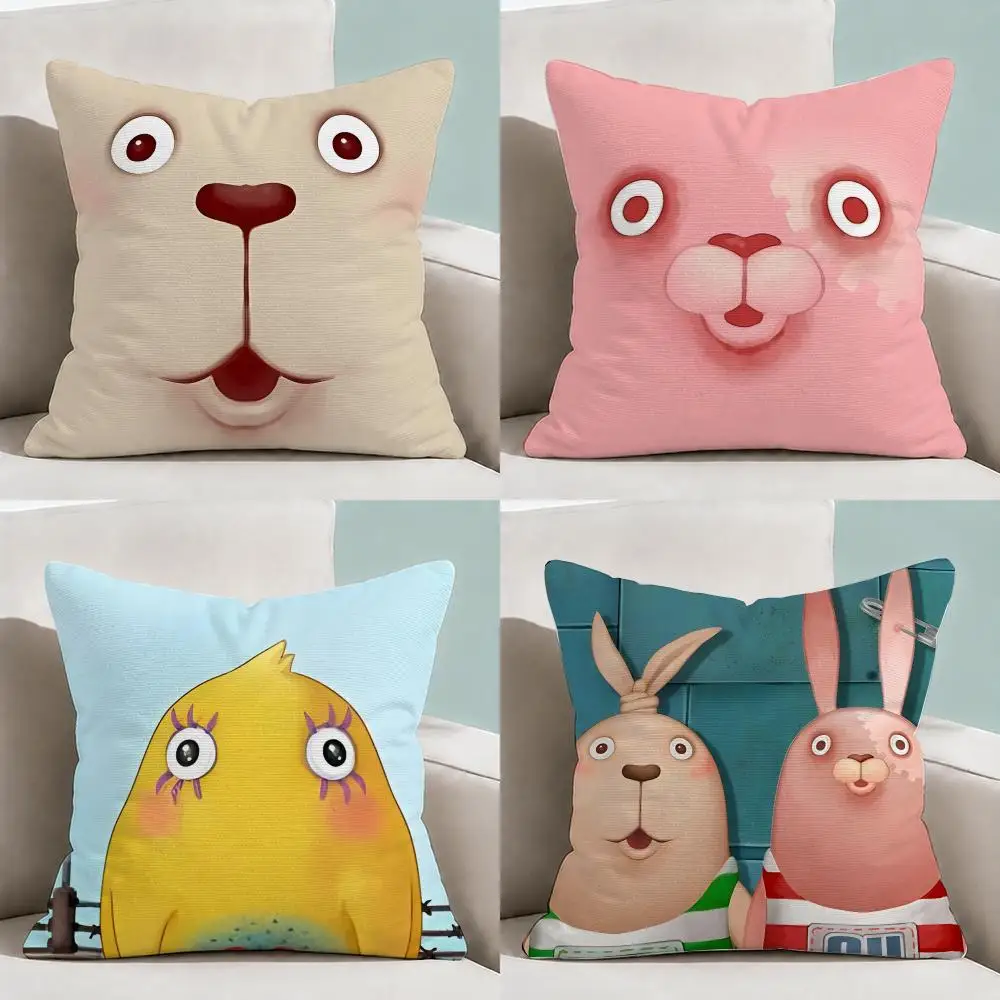 Cartoon Usavich Funny Retro Cushion Cover  Throw Pillow Soft Short Plush Cozy Durable Colorfast For Sofa Bedroom Home Decor Gift