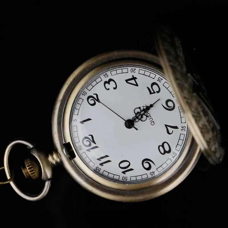 Bronze Vintage Norse Viking Pocket Watch Pendant Triangle Valknut Quartz Clock Chain Fine Charm Gifts Ideal For Both Men Women