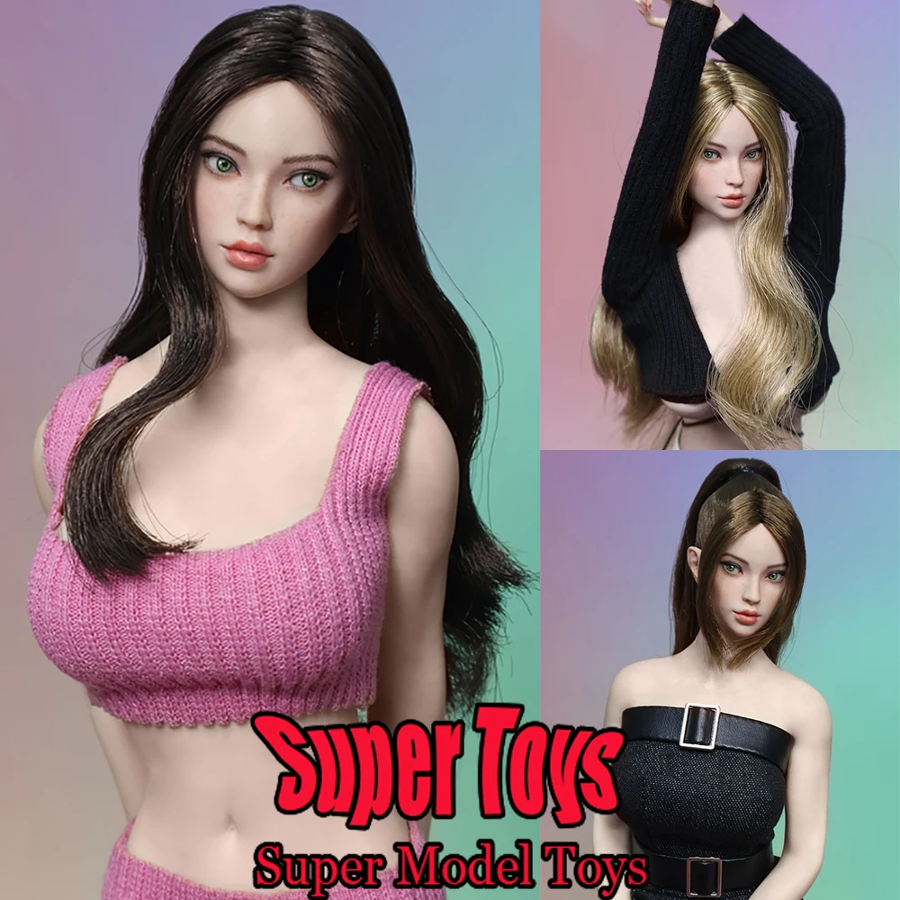 

JKTOYS K-006 1/6 Scale Female Soldier Head Sculpture Mixed-blood Beauty Yumi Head Carving Fit 12-inches Action Figure Doll Body