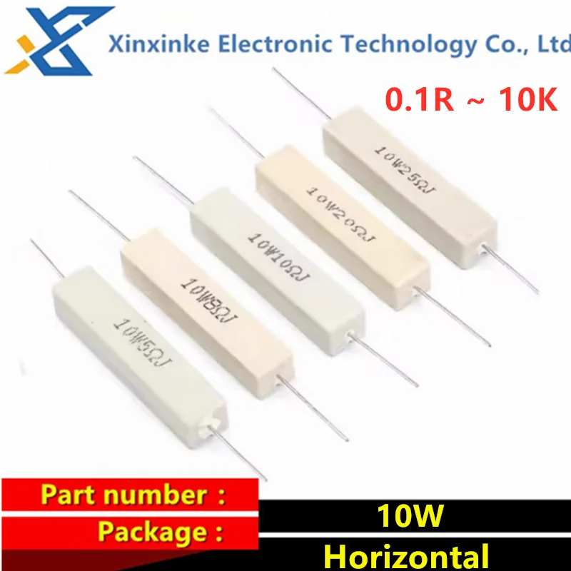 

10PCS 10W Cement Resistor Power Resistance 0.1 ~ 10K 0.1R 0.5R 1R 10R 100R 0.22 0.33 0.5 1 2 5 8 10 15 20 25 30 100 1K 10K ohm