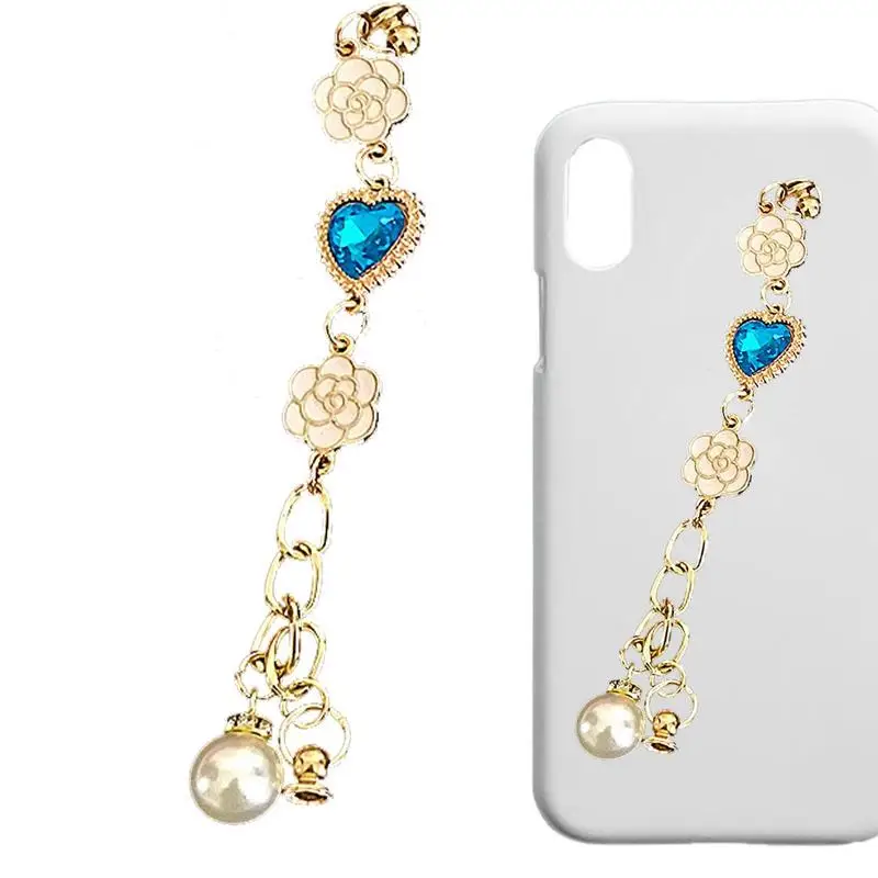 

Fashion Phone Chain Straps DIY Heart Plum Bracelet Chain Ornament Phone Shell Chain Phone Case Jewelry Anti-fall Bracelet