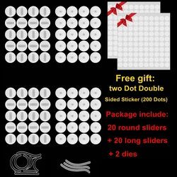 40+Pcs Sliding and Rotating Gliders Gliders for Slider Cards Match Dies and Double Sided Adhesive for Interactive Cards Making