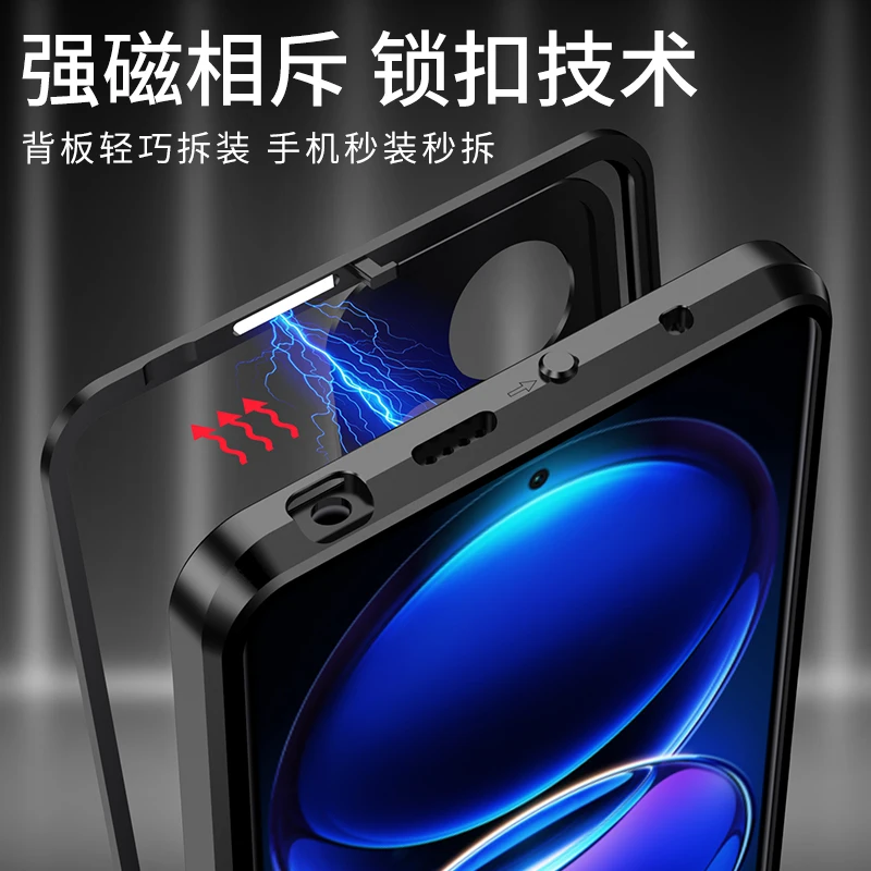 Aluminium Alloy Metal Frame For Xiaomi Mi POCO X5 Pro Case Tempered Glass Back Cover Metal Bumper Camera Lens Protector Funda