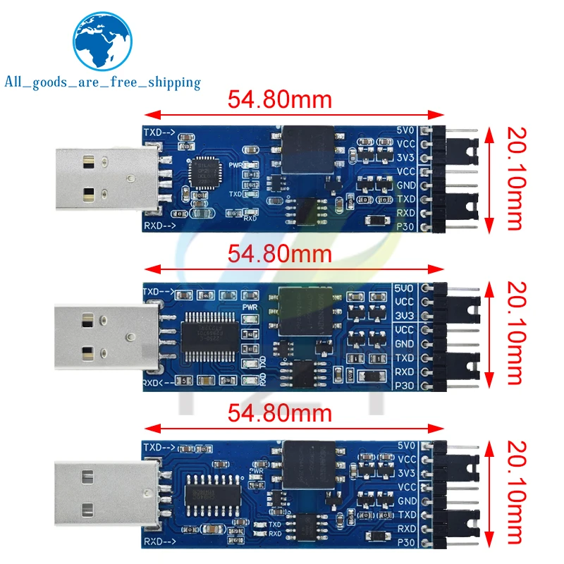 Módulo TZT USB a TTL FT232 CP2102 CH340 Módulo de puerto serie USB a UART con módulo de aislamiento de señal de 2 canales