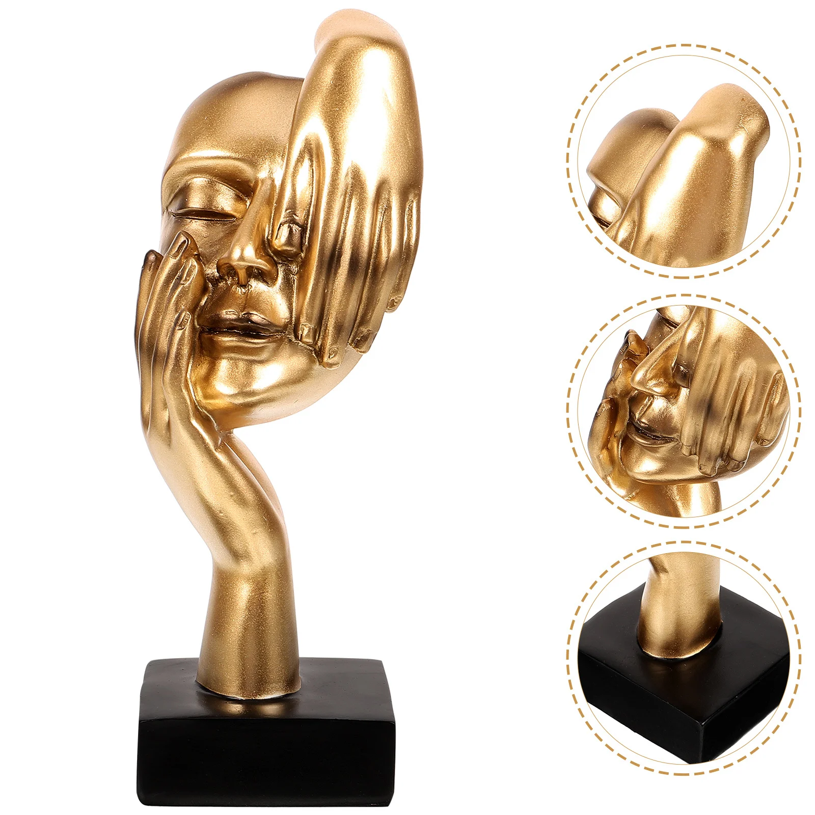 

Desktop Sculpture Mask Figurines Decoration Statue Hand Gesture Ornament Resin Living Room Ornaments