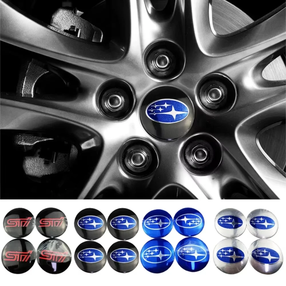 

4pcs 56mm Car Wheel Center Hub Cap Badge Emblem Decal Car Stickers For SUBARU WRX STI Forester Impreza Legacy Outback BRZ XV