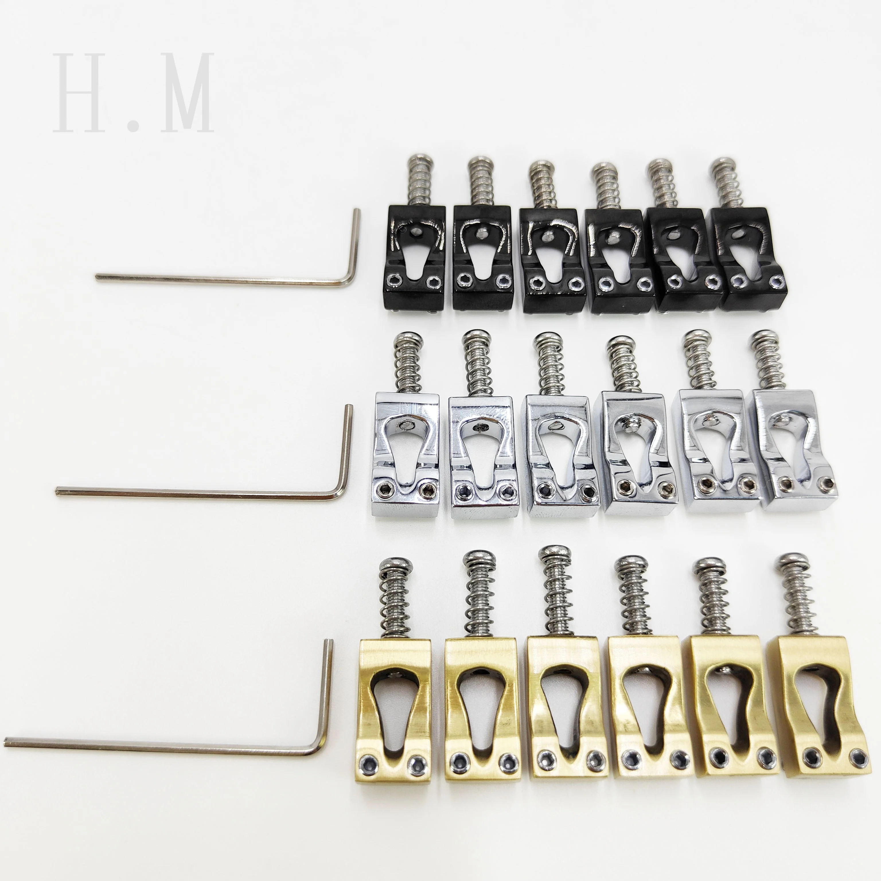6pcs Electric Guitar Bridge Pure Copper Gourd Shape Guitar Code Bridge Brass Vibrato Bridge String Saddle 10.8MM