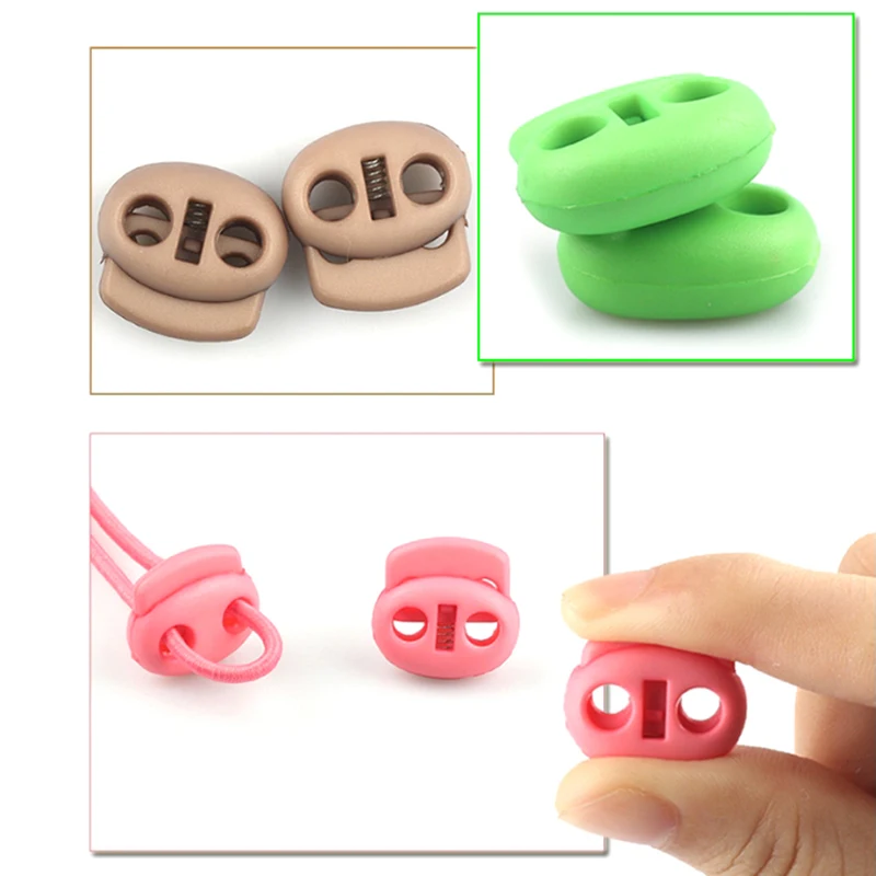 5pcs Plastic Cord Lock Stopper Toggle Clip Block Retainer for Drawstring Elastic Lanyard Paracord Rope Garment Bag Accessories