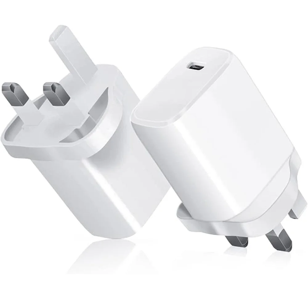 2 Pack 20W USB C Fast Charger PD Wall Charging Plug UK USB-C Power Adapter Compatible for iPhone 15