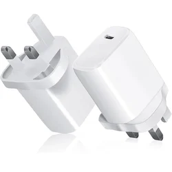 2 PCS/1PC 20W USB C Fast Charger PD Wall Charging Plug UK USB-C Power Adapter Compatible for iPhone 15 Pro Max/Plus 14 Pro Max