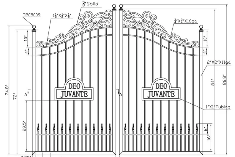 Home Villa Main Driveway Gate Patio Wrought Iron Gate Design For Sale