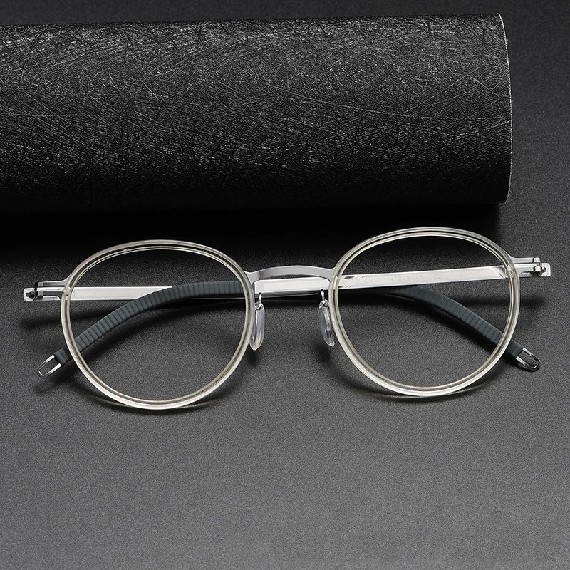 Top Quality Denmark Designer Acetate Titanium Glasses Frame Men Women Vintage Screwless Round Eyeglasses Brand Eyewear