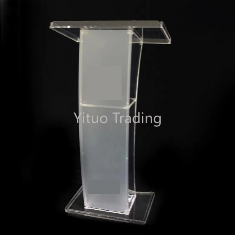 XY0002Crystal Speech Platform Plexiglass Colorful Lighting Welcome Reception Desk Square Conference Chair Taiwan Teaching Podium