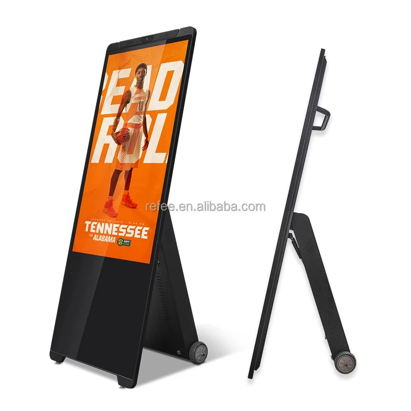 

Marine Transport Battery Powered Digital A-Frame Wireless Portable Digital Poster LCD Signage Powered Smart Kiosk Movable Advert