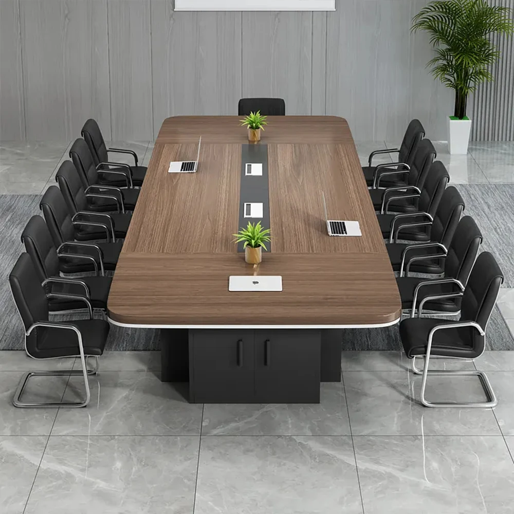 LR-CT-070 Hot Sale Luxury Premium Wooden Conference Table 14-Person Thick Tabletop Wear-Resistant Meeting Table For Office Room
