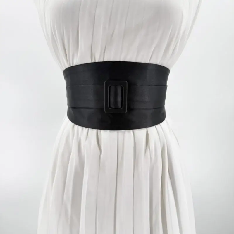 드레스 스웨터를위한 세련된 조절 식 이중 레이어 코르셋 벨트 블랙 그린