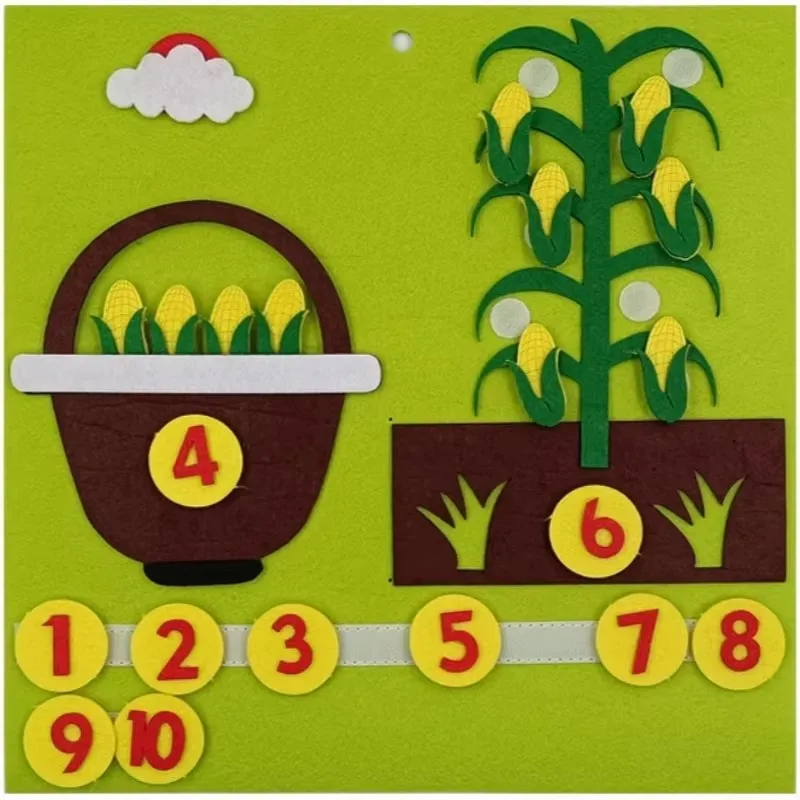 1 PCS Kids Montessori Speelgoed Vilt Vinger Nummers Wiskunde Tellen Speelgoed Vroeg Leren Intelligentie Ontwikkeling Peuter Leermiddel