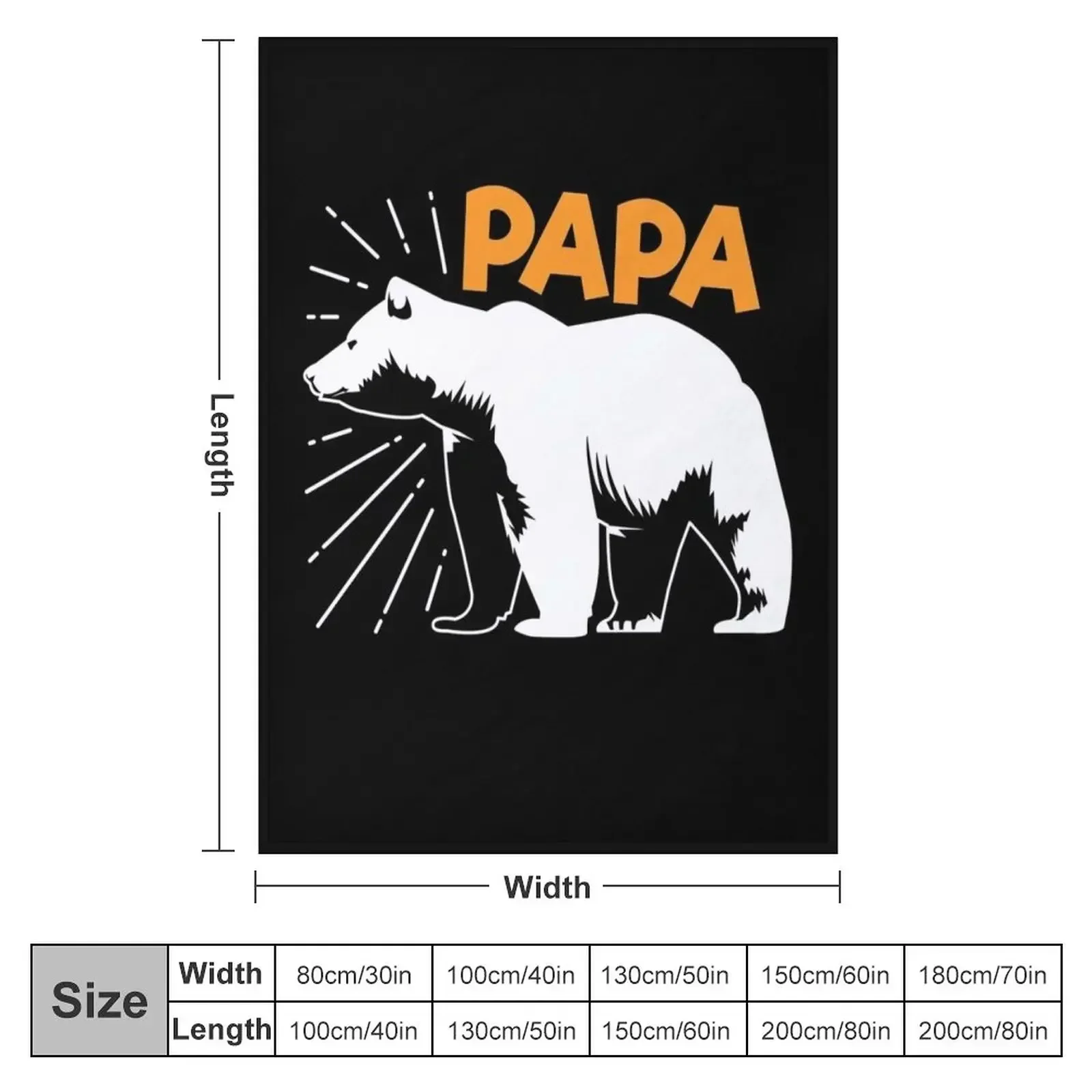 New Papa Bear Proud Dad Funny Fathers Day Gift Edit Throw Blanket for winter Thermal Baby Blankets