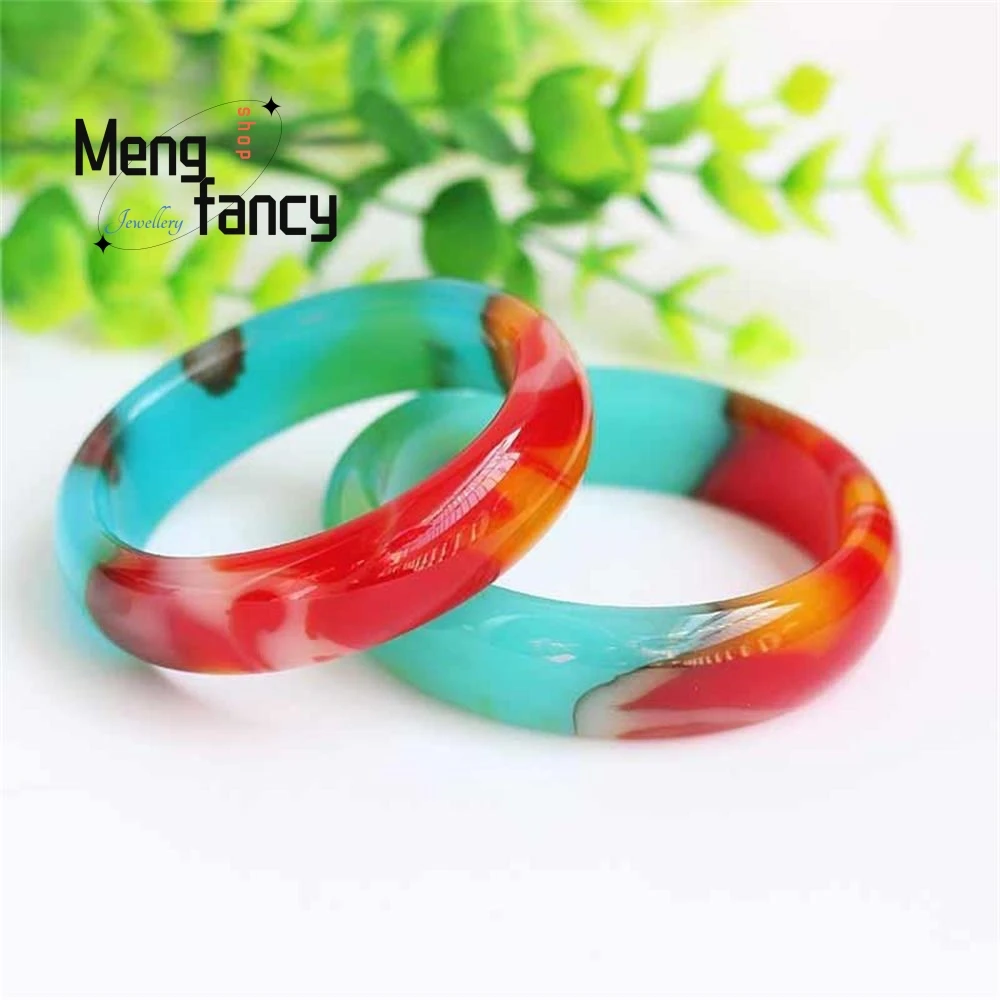 

Natural Hetian Jade Colorful Bangle High-grade Simple Exquisite Elegant Luxury Quality Fashion Jewelry Best Selling Holiday Gift