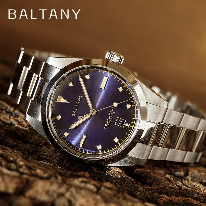 Baltany Quartz Explorer Watch 10Ys Battery Life Stainless Steel Case Super Luminous 100M Waterproof  Vintage Watches