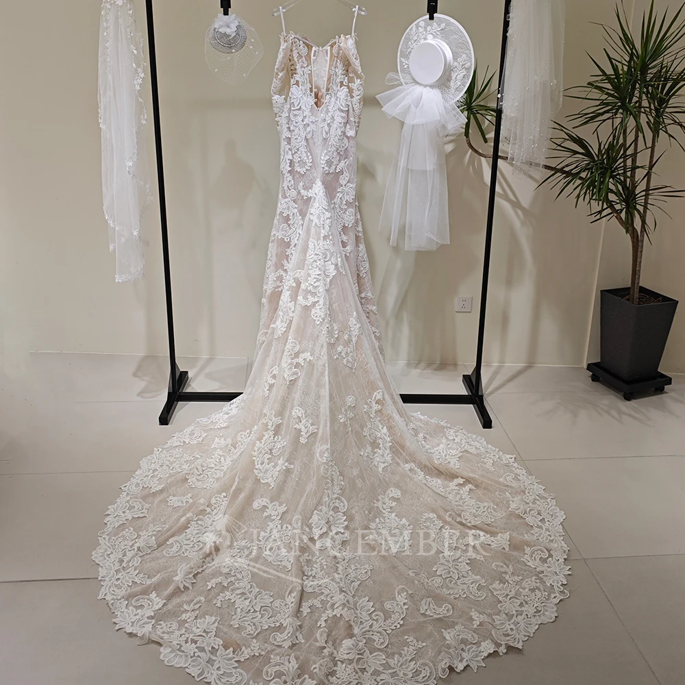 Exquisite Stylish Wedding Dresses 2026 Sequins Full Sleeves Customized Merm Backless Tiered Vestido De Noiva