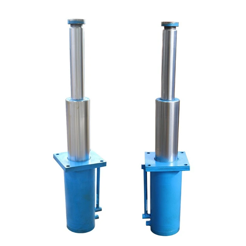 hydraulic cylinder construction machinery Telescopic flange oil top Electric hydraulic jack Multi-stage two-way hydraulic