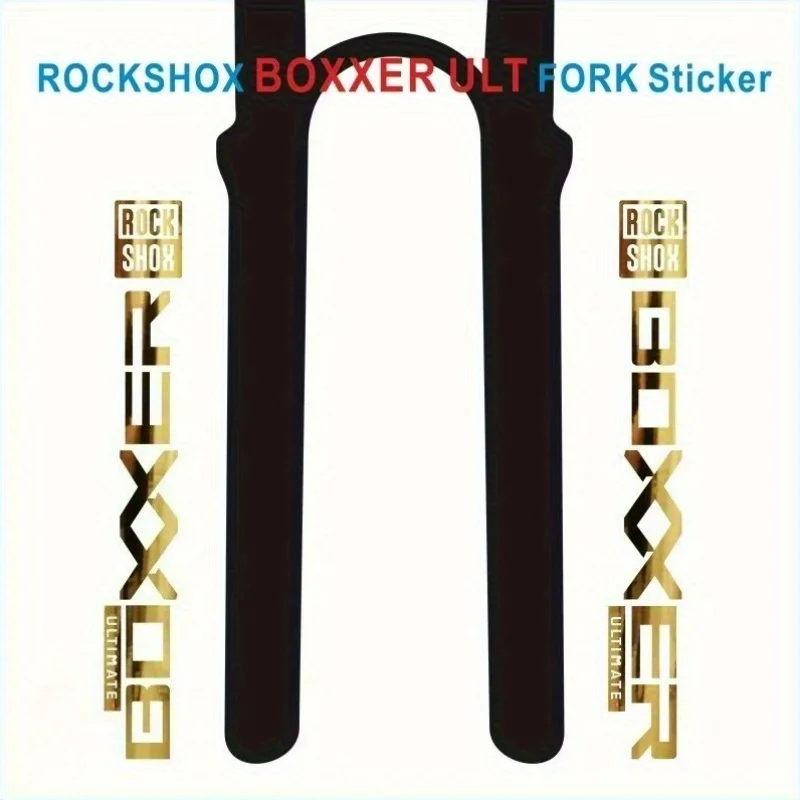 2PCS Rock Shox Boxxer Ultimate Style Bike Suspension Stickers (Black White Logo)  Compatible Replacement Decals for Bicycle Fork
