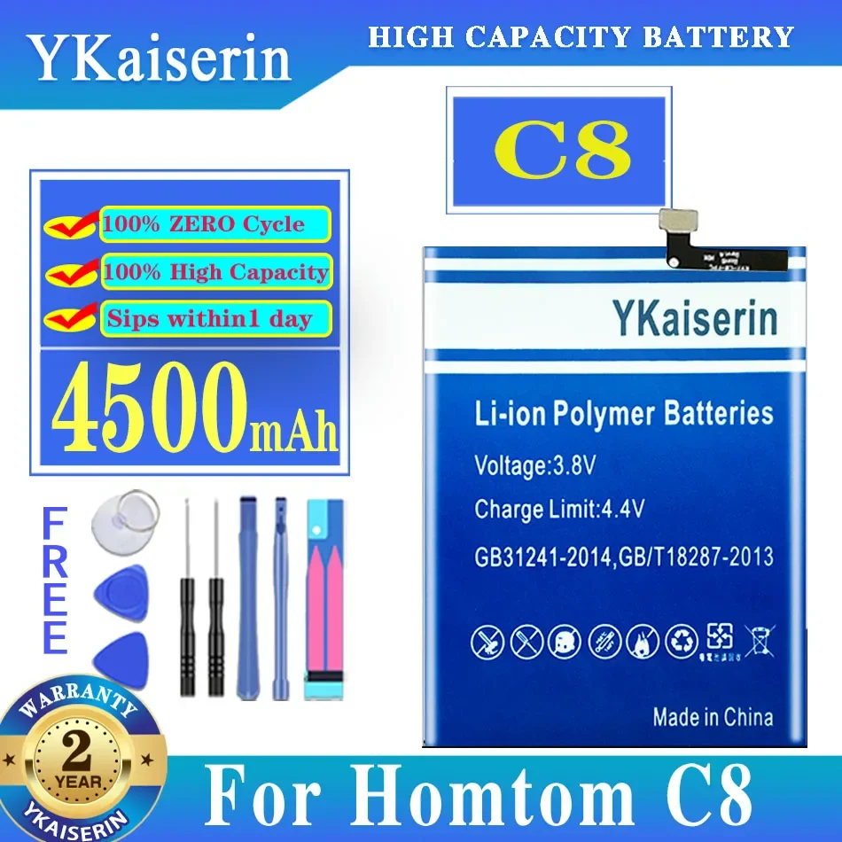 

Аккумулятор YKaisrrin на 4500 мА · ч для телефона, 5,5 дюйма, 18:9, Android 8 + Бесплатные инструменты