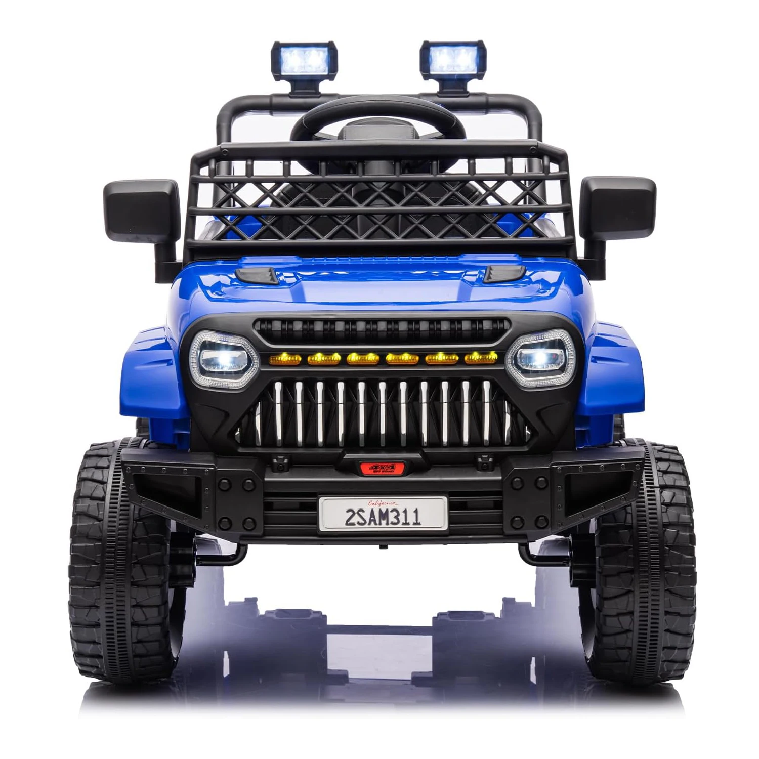 Carro infantil de 12V com controle remoto, caminhão elétrico de 4 rodas para crianças, display de bateria, suspensão de mola, luz LED