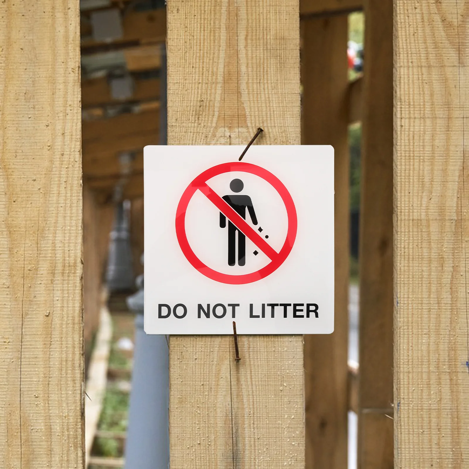 No Littering Sign Doorplate Bin Stickers Warm Reminder Acrylic Indicator Public Garbage Can