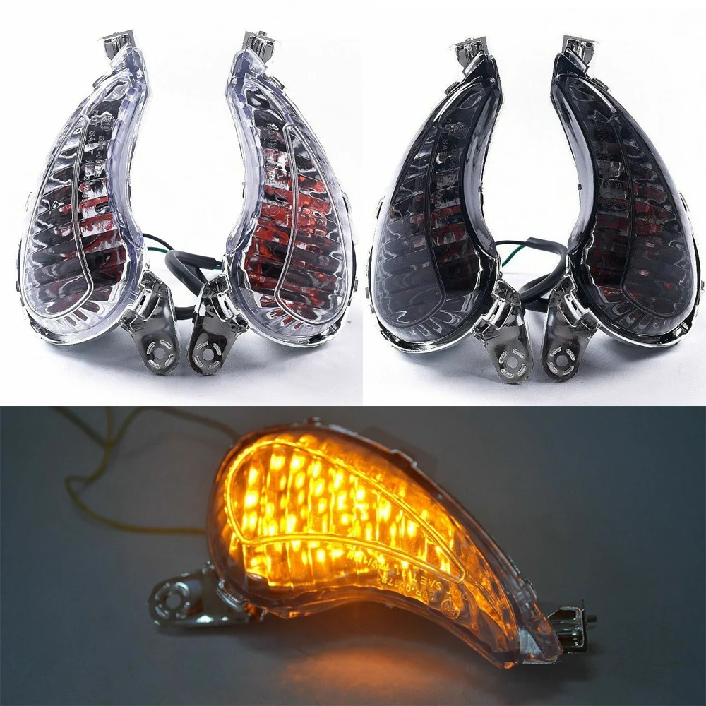 Motorcycle Front LED Turn Signals Indicator Light Blinker Lamp For Suzuki Hayabusa GSXR1300 GSX-1300R 2008-2017 2009 2010 2011