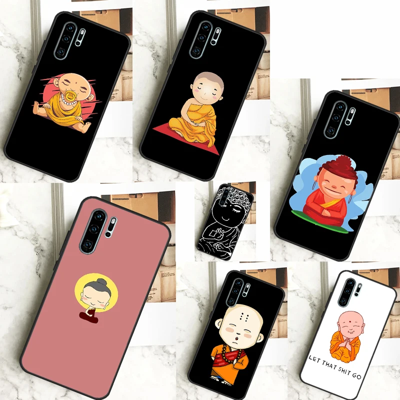 Cute Buddha Monk Zen Buddhism Case For Huawei Nova 10 SE 9 11 11i 8i 3i 5T Y60 Y70 Y90 Y61 Y91 P20 P30 Pro P40 Lite Cover