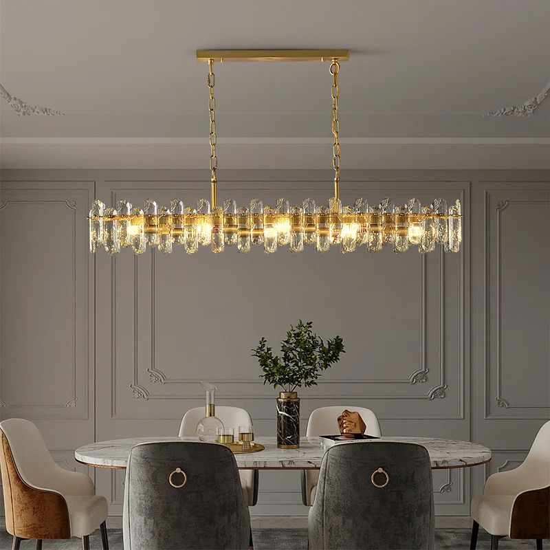 French Luxury Crystal Pendant Light For Dining Room Kitchen Guesthouse Romantic Chandelier Light For Ceiling Home Decor Fixture
