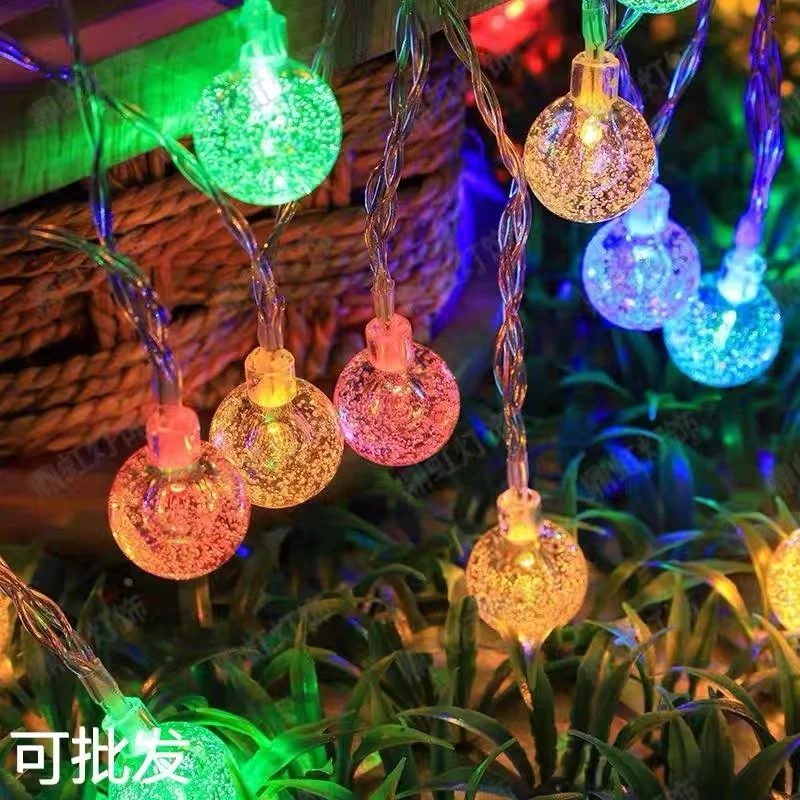 1.5-10M Led Kristallen Bol Slinger Lichtslingers Indoor Decor Vakantie Kerstlamp 10/20/40/80 Led Kerstverlichting Op Batterijen