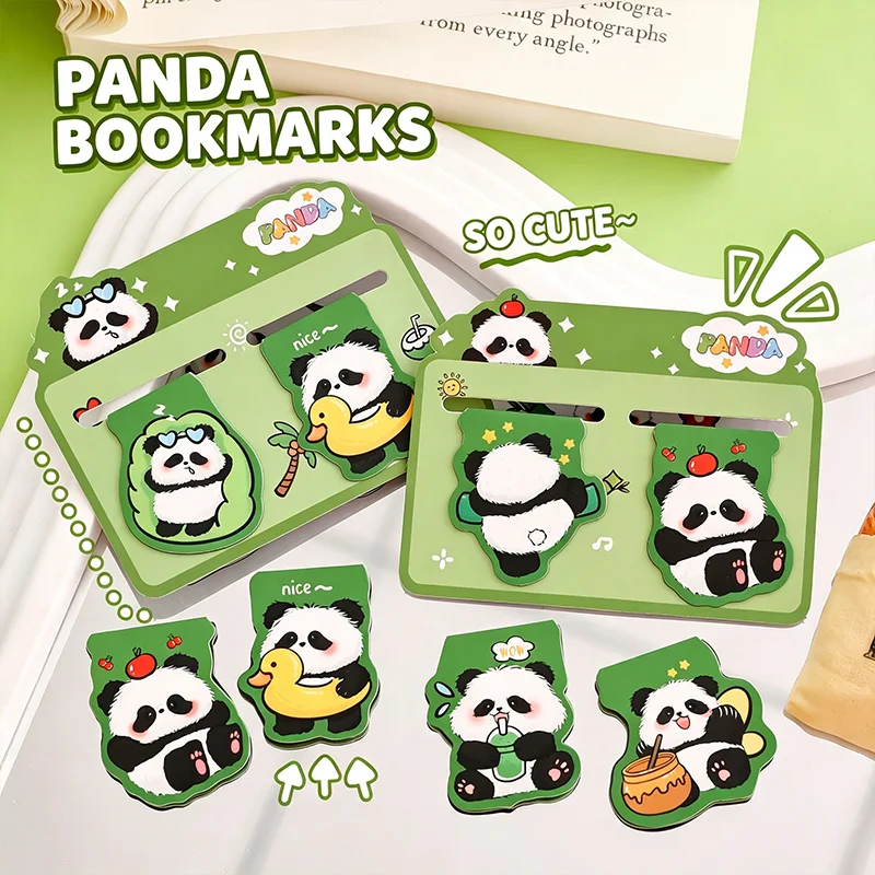 Random 1 Pc Cartoon Panda  Magnetic Bookmark Animal Art Page Folder for Books Readers Student Stationery Office School Supplies
