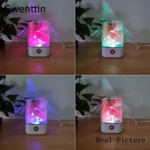 Natürlicher Kristall Himalaya Salzlampe Multikolored LED Night Light Tisch Waschlampen für Raumleuchte Cabeça Dekoration Weihnachten 12 Hauptverkäufe Luminaria Himalaya -Salz - №11