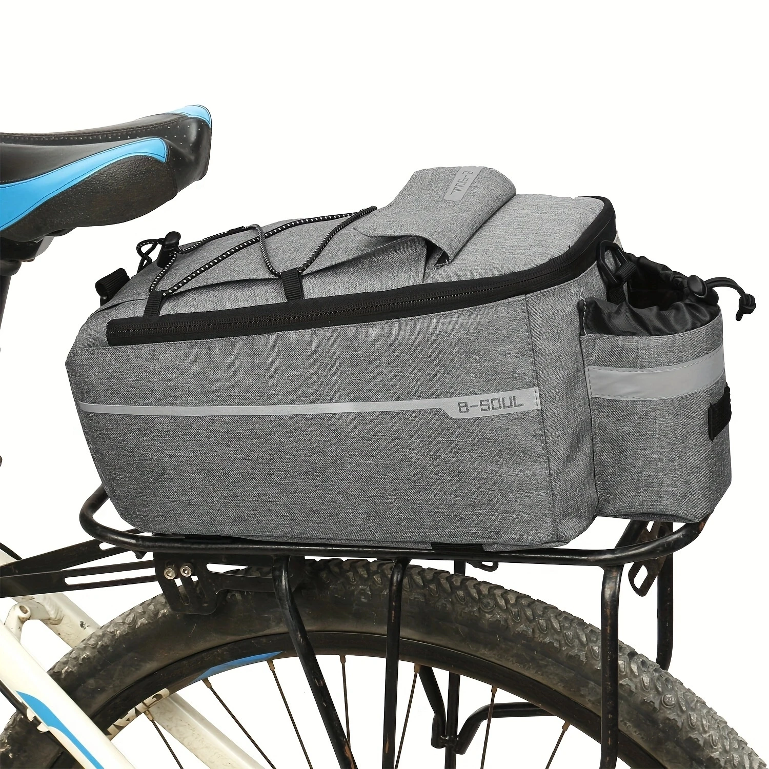 B-SOUL Mountain Bike Rear Camel Bag, Shelf Bag, Cycling Equipment, Large-Capacity Rear Seat Bag