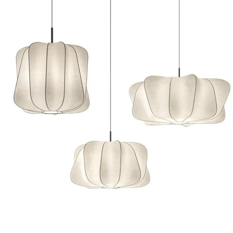 

Medieval fabric art hanging lantern for tea room club hotel lobby restaurant homestay combination bar chandelier pendant light