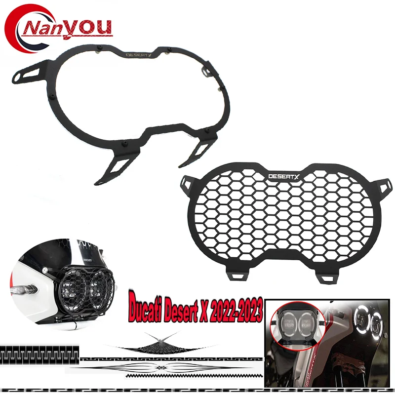 Motorcycle Headlight Protection Grille Headlight Protector Cover Headlight Guard Fit For Ducati DesertX Desert X 2022 2023