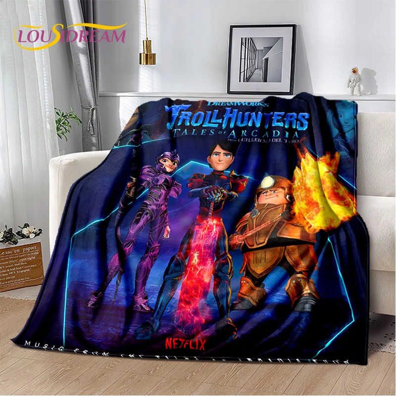 

Trollhunters,tales of Arcadia Cartoon Blanket,Soft Throw Blanket for Home Bedroom Bed Sofa Picnic Travel Office Cover Child Gift