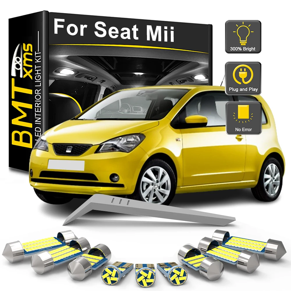 BMTxms 7Pcs Canbus For Seat Mii 2011 2012 2013 2014 2015 2016 2017 2018 2019 2020 Car Interior LED Indoor Light Bulb Kit