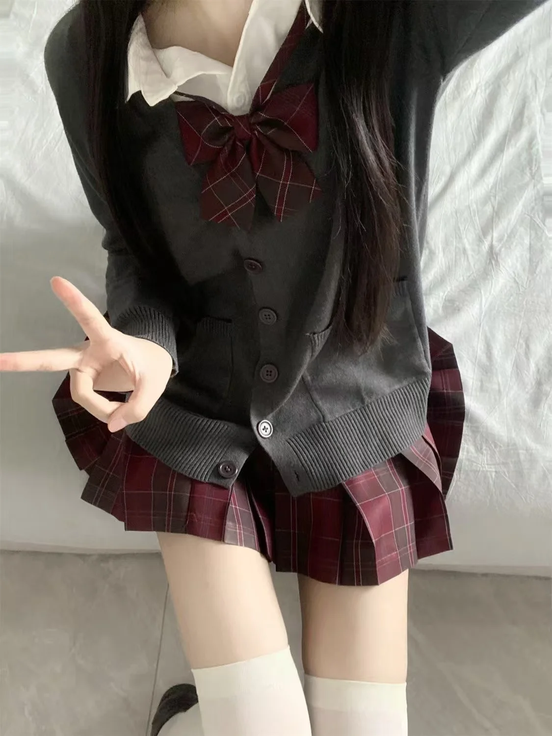 

Early Autumn Original Japanese Style JK Uniform Knitted Long Sleeve Open Cardigan Loose Versatile Outerwear for Women