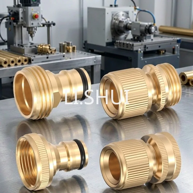 3/4 Inch GHT Solid Brass Garden Hose Quick Connector Set Male Female Thread No Leak Water Pipe Adapter Kit