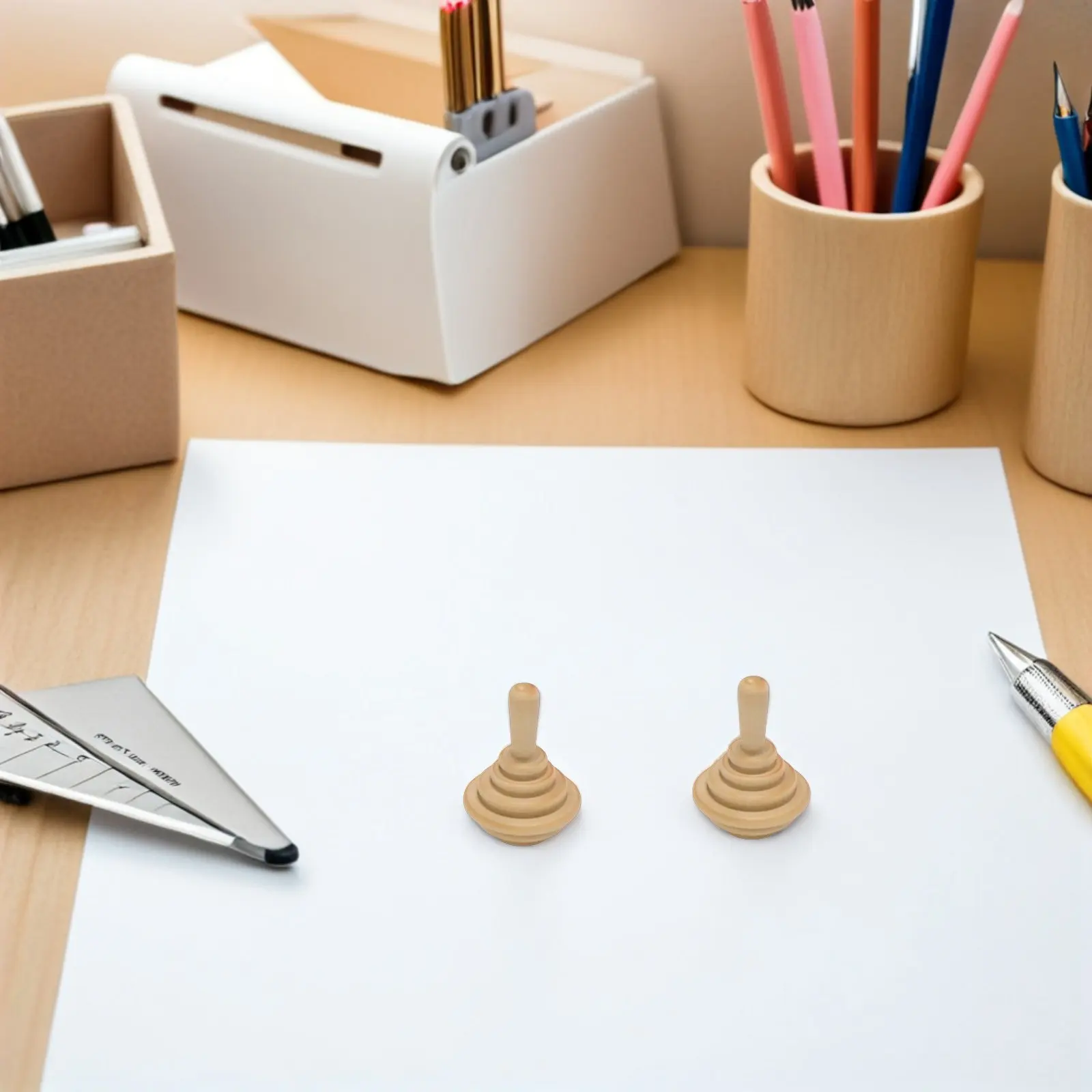 10Pcs Wooden Unfinished Spinning Tops Natural Craft Blanks DIY Painting Montessori Stem Classroom Party Favor Educational Gifts