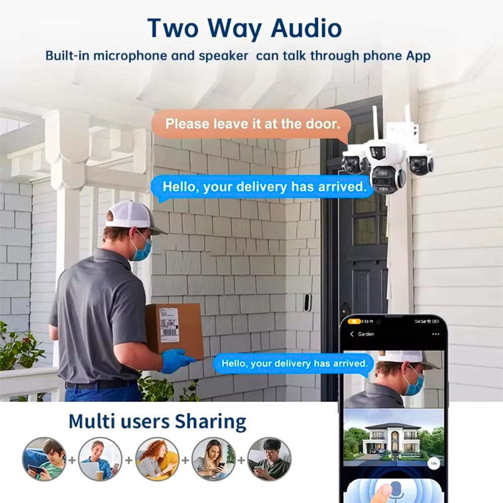 DIFANG 12MP 4G WiFi Solar PTZ Camera, 3 Screen Display 10X Zoom, Complete Wireless Outdoor Security, No Power Cable Needed