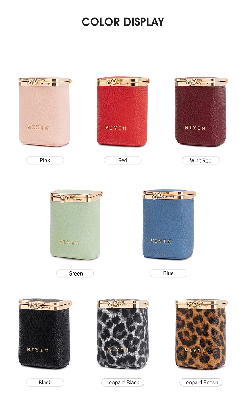 Luxuriöser Mini-Lippenstift-Organizer für Damen, auch geeignet als Schmuck-, Kopfhörer- und Münzbeutel mit eingebautem Spiegel. – Detail 5