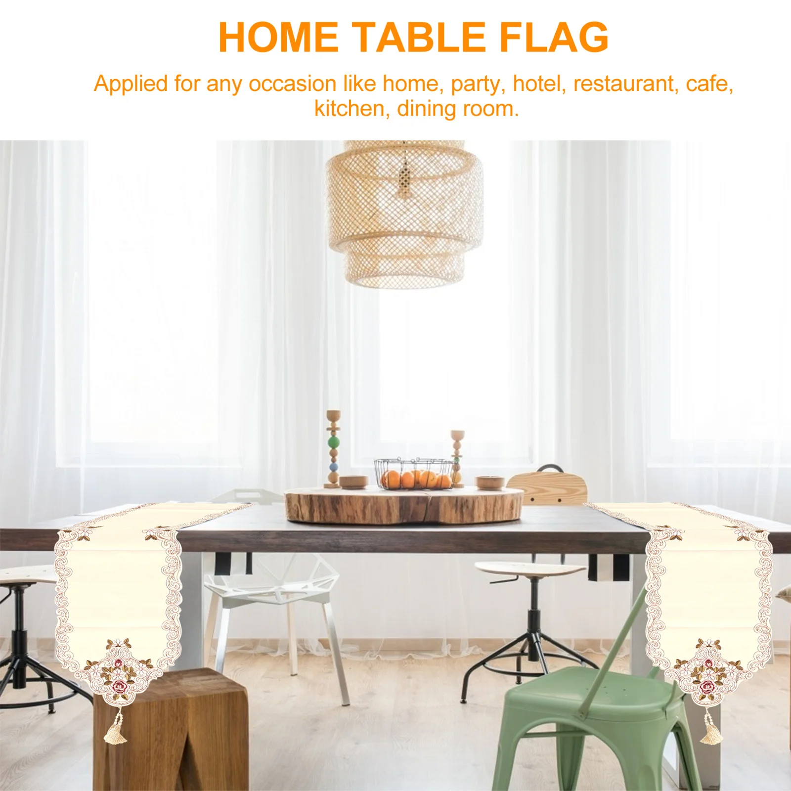 

1Pcs European Style Table Runner Floral Embroidered Polyester Home Decoration Dining Room Kitchen Decorative Tablecloth