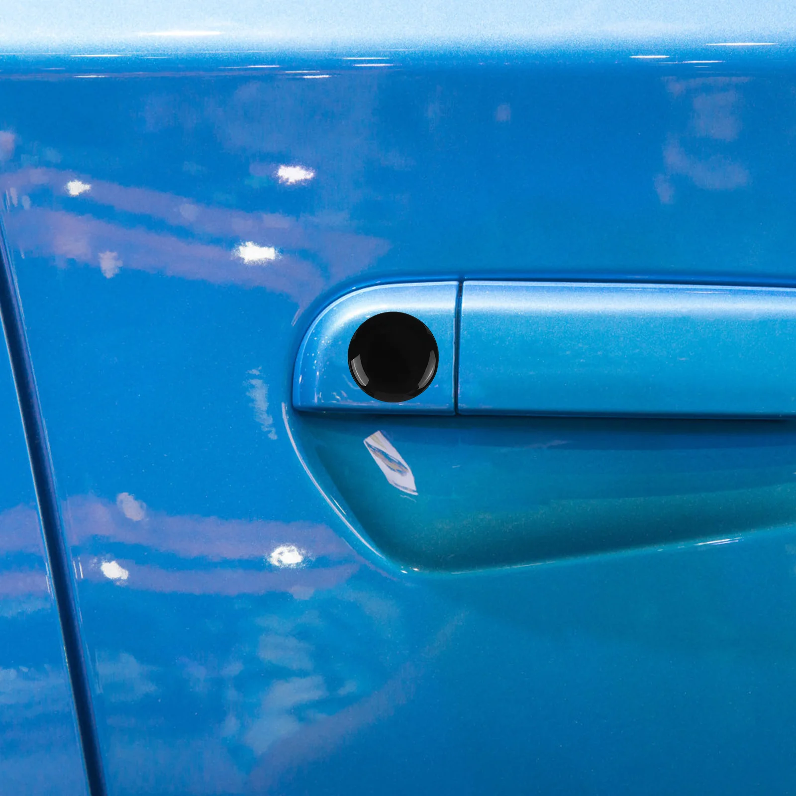 

4Pcs Lock Hole Protection Stickers Durable Carbon Fiber Car Door Accessory Waterproof Debris Resistant Universal Fit