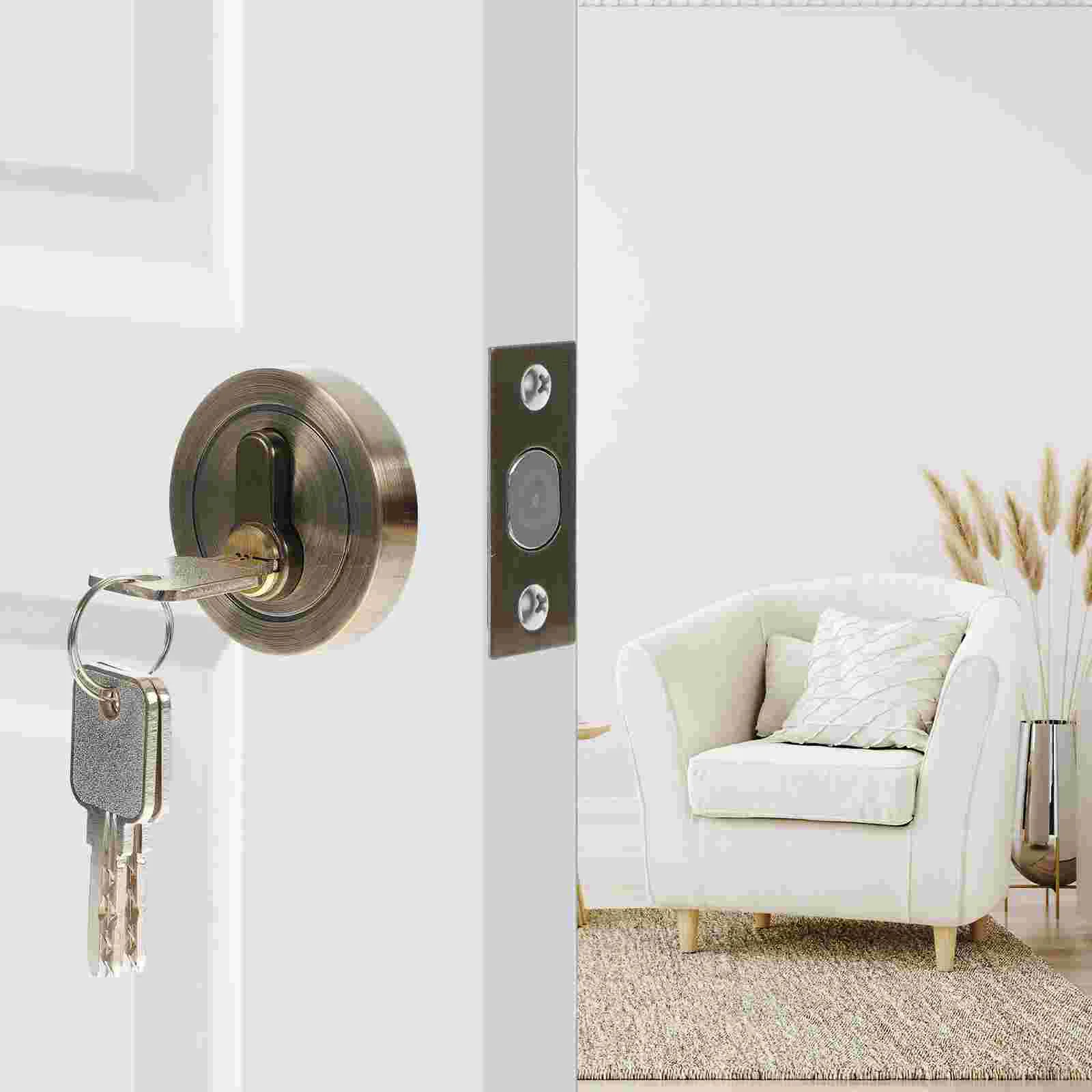 Door Lock Locks with Deadbolt Hidden Knob for Doors Front Single Cylinder Deadbolts